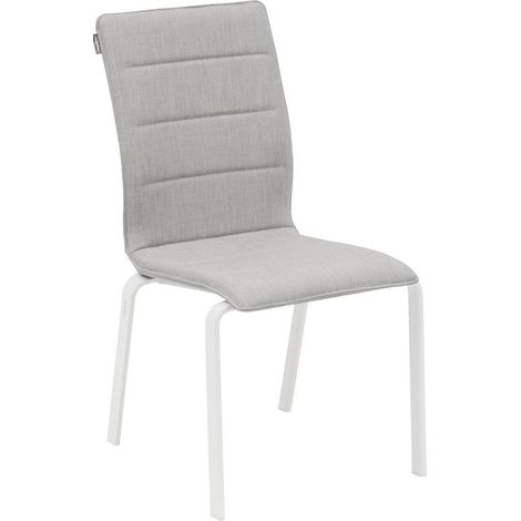 Sedia da giardino impilabile diese in alluminio epossidico bianco e perla - Hespéride