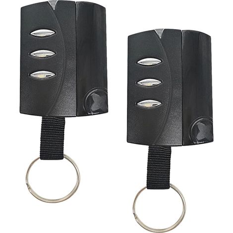 Confezione da 2 telecomandi neri per PUJOL VARIO, frequenza 433 MHz. Telecomando per garage, nero con 4 pulsanti, robusto e resistente. (1/4)