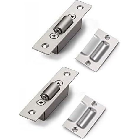 Stainless Steel Door Roller Latch Concealed Mortise Size Roller Latches for Cabinet Kitchen Bathroom Bedroom Cupboards Furniture 4 Sets (1/5)