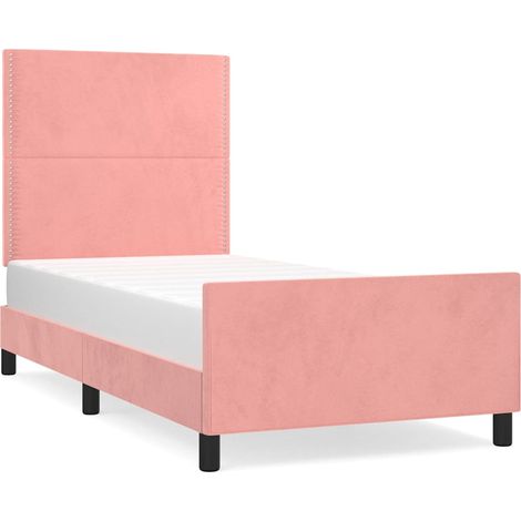 Maison Exclusive - Giroletto con Testiera Rosa 80x200 cm in Velluto (1/5)