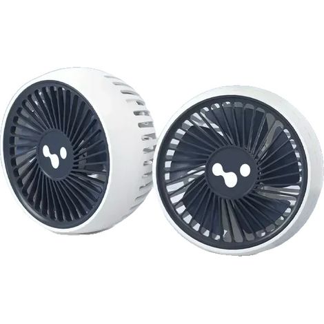 Ventilador para coche, 3 velocidades, rotación de 360 ​​grados, BLANCO (1/2)