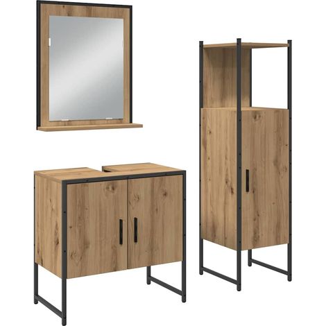 Maison Exclusive - Set di mobili per il bagno 3 pcs Marrone Legno multistrato