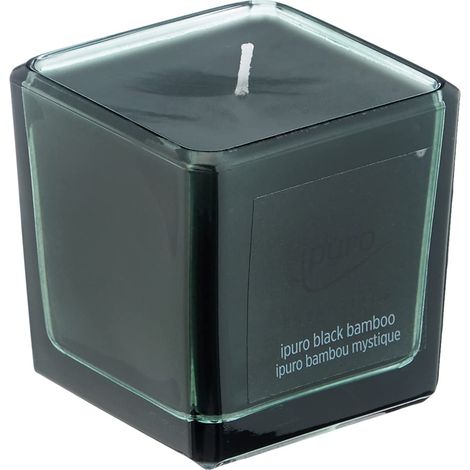 Bougie parfumée décorative Black Bamboo - Bougies parfumées minimalistes et épurées dans un verre - Bougies parfumées intenses avec des notes vertes et boisées - Bougie élégante de 125 g (1/5)