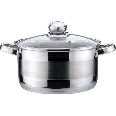 Marmite - Acier Inoxydable - 20 cm - 3 L - Fond Multicouche 6 mm - Couvercle Verre - Compatible Induction (1/4)