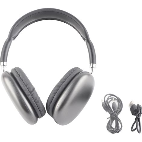 Casque Bluetooth sans fil stéréo double écouteurs rétractables confortables noir (1/5)