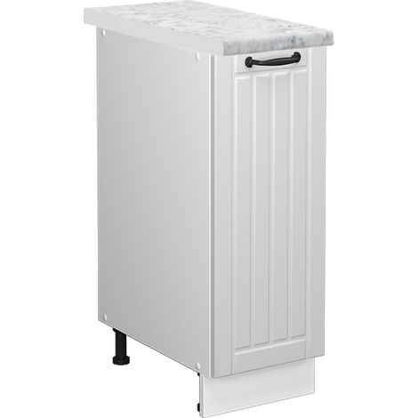 Armadio cucina dispensa alto Fame-Line, Bianco rustico, 30 cm , PL Marmo, Vicco