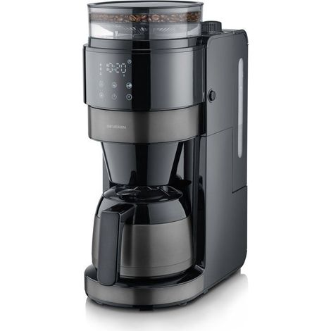 Filterkaffeemaschine mit Mahlwerk - SEVERIN - KA4831 - Perfect Grind Technologie - isolierte Kanne für 8 Tassen - Schwarz/Edelstahl (1/5)
