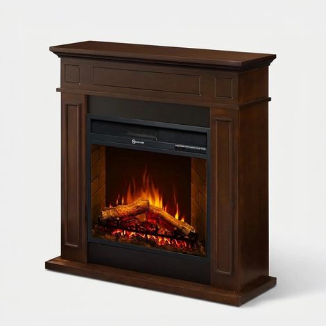 Elektrischer Standkamin mit Flammeneffekt 1800W Jefferson - Walnuss (1/5)