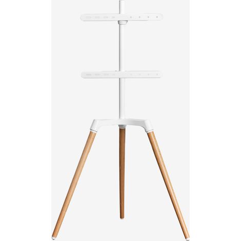 Sklum – Soporte de pie trípode para TV en acero y madera – Estructura resistente – Giratorio 70º – Para televisores hasta 35 kg (1/5)