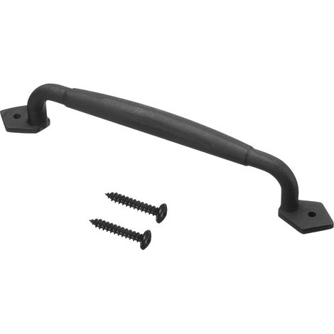 Poignée De Porte De Grange, 12 Pouces Poignées De Porte Quincaillerie Pour Porte Garage Granges Meubles, Noir (1/5)