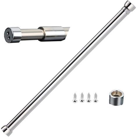 Barre de penderie extensible, tringle en acier inoxydable avec embouts (1/5)