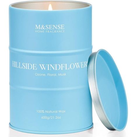 Bougie parfumée Hillside Windflower 600g cire naturelle longue durée (1/5)