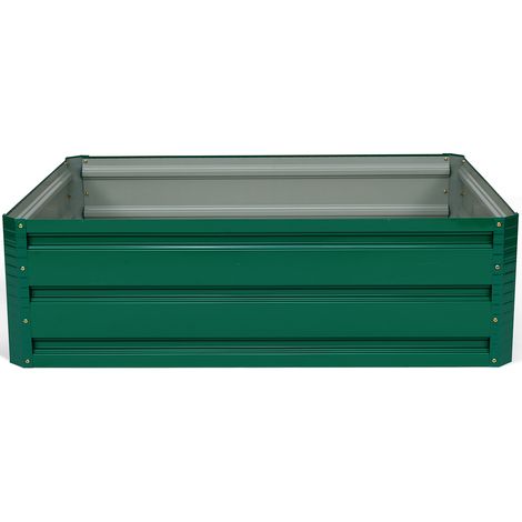 Letto da giardino rialzato in acciaio fioriera in metallo, Telaio per letto da giardino in metallo da esterno Verde Scuro (1/4)