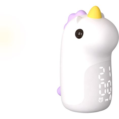 Réveil Enfant Lumineux 3 Couleurs Veilleuses Jour/Nuit Rechargeable, LED Réveil Numérique avec Jolie Forme de Licorne pour Fille Garçons Ado Snooze Réveil (Mauve) (1/5)