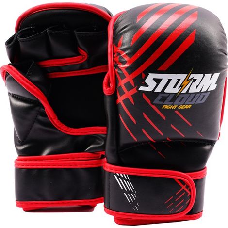 Guanti da sparring StormCloud Lynx MMA neri/rossi 7oz XL