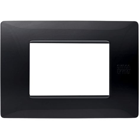 Placa Urmet Simon Nea Flexa 3 módulos negro absoluto 11803.NA