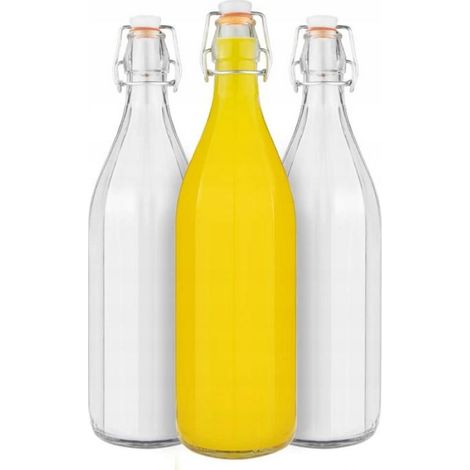 Bouteille En Verre - 750 ml - Bouchon Mécanique - Pour Conserve Maison - Lot De 6 (1/5)