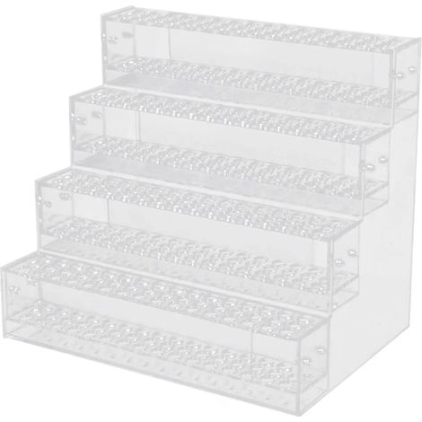 Porte-fournitures de bureau Fokelyi, porte-crayons en acrylique, 4 niveaux, transparent, organisateur de bureau (1/5)