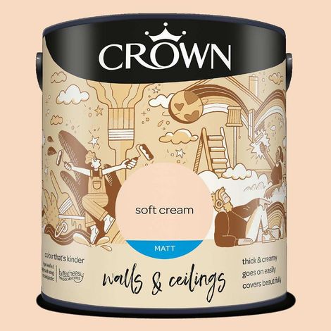 CROWN WALLS AND CEILINGS MATT SOFT CREAM 2.5L