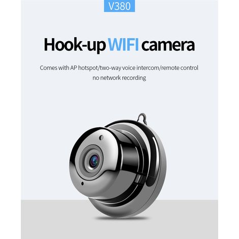 Caméra de surveillance WiFi HD V380, vision nocturne infrarouge, détection de mouvement, interphone vocal bidirectionnel, intérieur et extérieur (1/5)