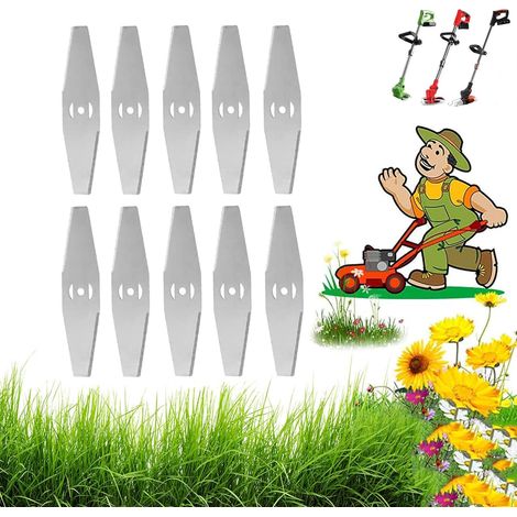 Lot de 8 lames de rechange en acier inoxydable pour débroussailleuse de jardin Argenté (1/5)