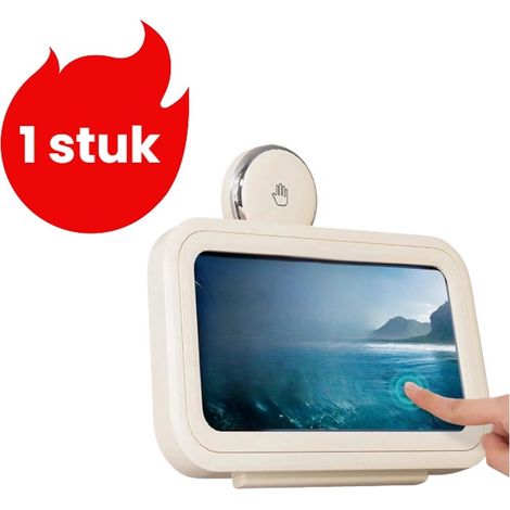 Support de téléphone à ventouse pour salle de bain cabine étanche support mural pour toilettes fixation pratique couleur blanc crème 1 pièce (1/5)