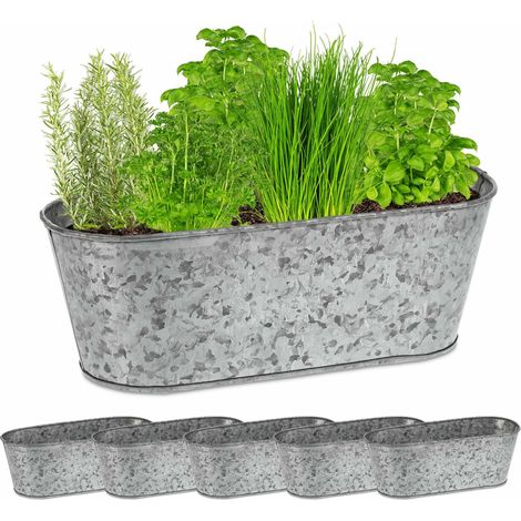 Zinkwanne oval 6er Set