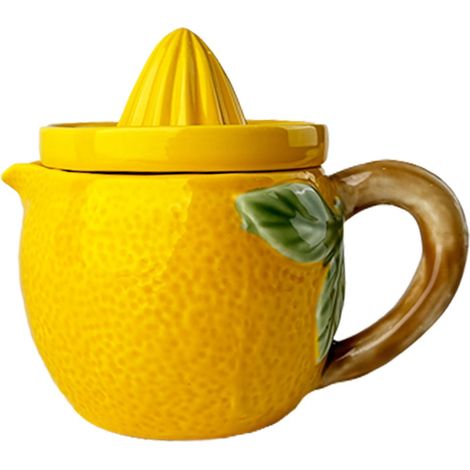 Gelbe Zitronenpresse aus Keramik, ideal für die Küche, praktisch und elegant, perfekt zum Auspressen von Zitrusfrüchten