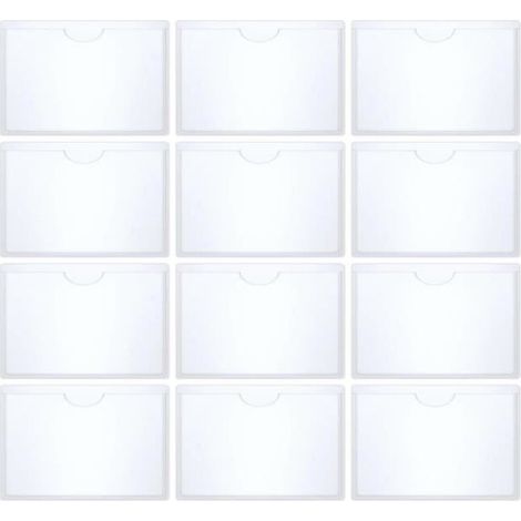 Lot de 12 Porte Carte Handicapé pour Pare-Brise - Étuis Autocollants Transparent de 6x9cm - Supports de Carte Réutilisables pour