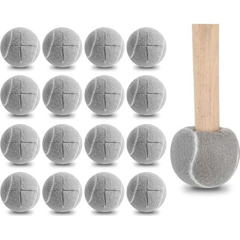 Lot de 16 balles de tennis pour protéger les pieds de chaises et de meubles, idéales pour les sols de salles de classe et les pieds de tables. (1/5)