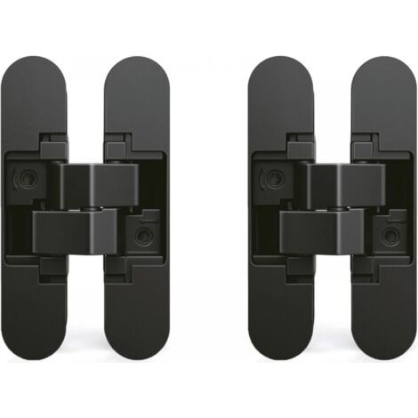 Charnière à boîtier pour portes, set de 2, pour portes lourdes, noir (1/5)