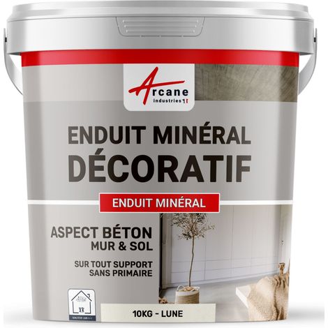 Arcane Industries – Enduit de lissage 10 kg – Effet béton décoratif pour murs et sols – Application facile sans primaire – Résistance durable cuisine salle de bain (1/3)