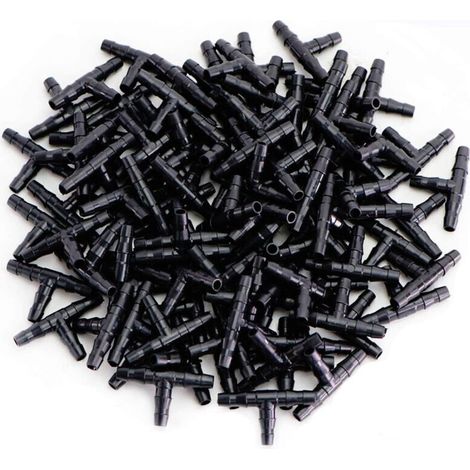 Irrigation de Pelouse 4/7mm Raccord Connecteur Goutte à Goutte, 100Pièces(T Raccord Connecteur) H221