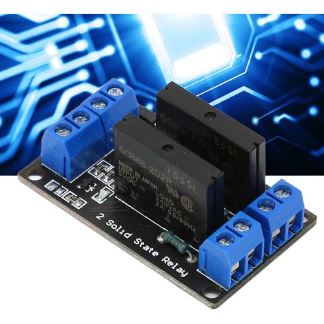 2-Kanal-5V-Halbleiterrelaismodul mit Sicherung, 240V 2A Halbleiterrelais HY-M284 (1/5)