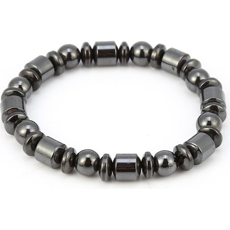 Bracelet magnétique amincissant en pierre noire élégant, unisexe, bien-être, thérapie santé (1/5)