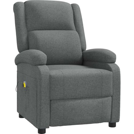 Sillón de relajación con función de masaje función de inclinación manual en tela gris oscuro DEC029203 (1/5)