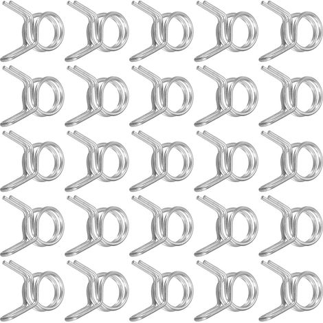 25Pcs 6mm/0.24inch Double Fil Collier de Serrage à Ressort (1/5)