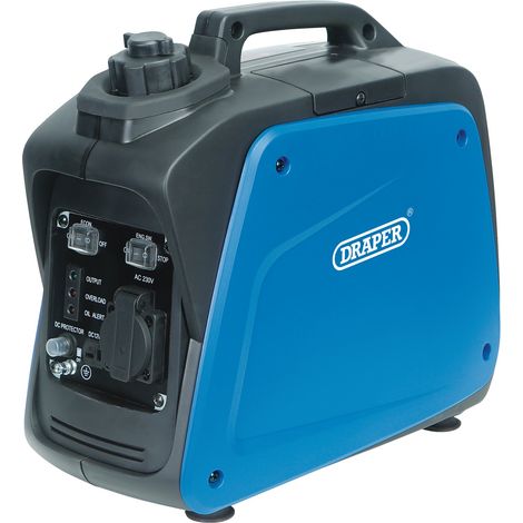 Portable Draper 700W Inverter Generator with 800W Peak Power, 230V Output, 2.1L Fuel Tank, Model 95176