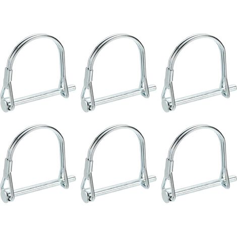 6 Pcs Goupilles D'Attelage 11/64" x 1.8" 4.5mm x 4.5mm Argent (1/5)