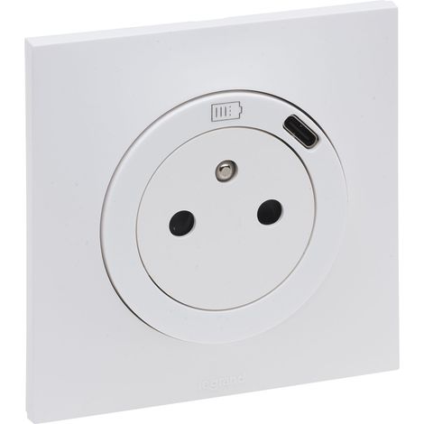Legrand - Prise de courant Neptune avec chargeur Type-C - blanc