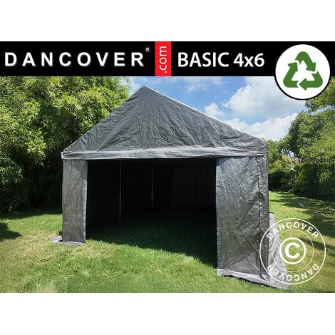 Carpa de almacenamiento Basic, 4x6m, PE 300, Gris - Dancover