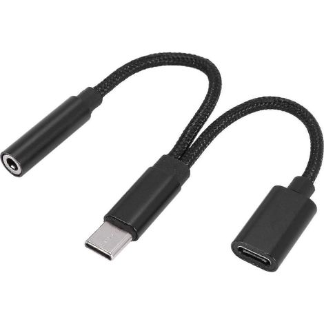 Adaptateur casque USB-C 2 en 1, prise jack USB-C séparée, convertisseur de charge audio AUX compatible - dtSep (1/5)