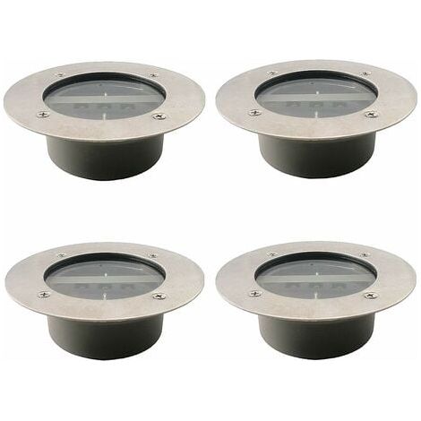 Projecteurs solaires à 3 LED étanches IP65 pour pelouse de jardin, blanc froid Lot de 4 (1/5)