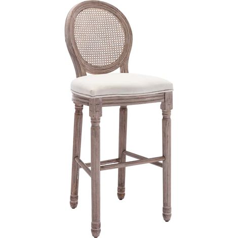 Maison Exclusive - Barhocker 2 Stk. Weiß Leinen (1/5)