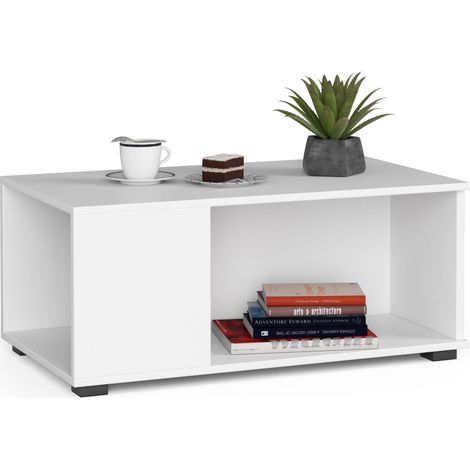 Mesa de centro AKORD JULIET Blanco 90 cm frente en color Blanco 90x51x38 cm (1/5)
