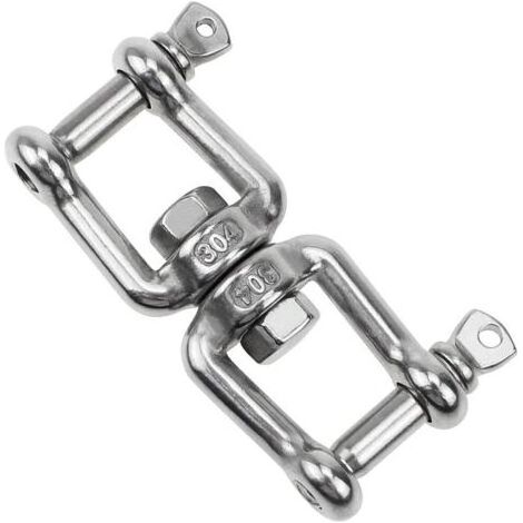 Crochet pivotant M8 en acier inoxydable à deux extrémités, robuste, rotatif à 360°, dispositif de suspension avec boucles amovibles pour salle de sport, sac de sable, corde, chaise suspendue, trapèze, (1/5)