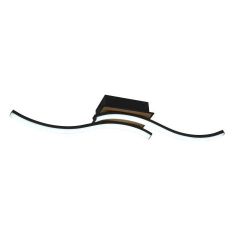 Plafoniera LED 32W 3520lm 3000-6500K 62cm Nero/Legno Dimmerabile Murray Series