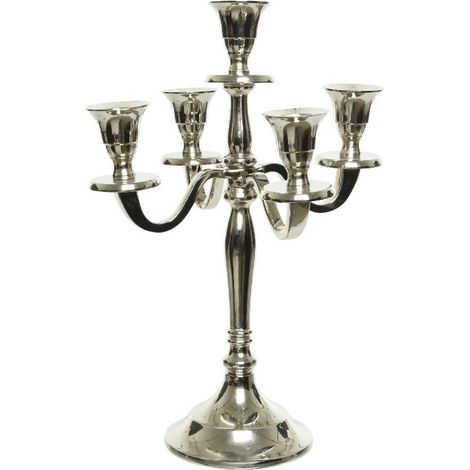 CANDELABRO IN ALLUMINIO COLORE SILVER H29.50CM (1/2)