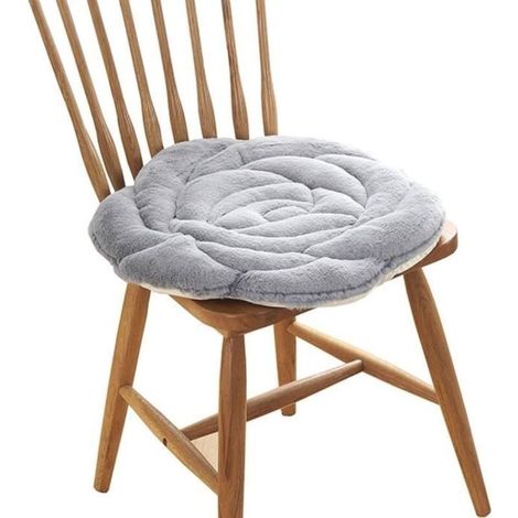 (Light Gray) Flower Thick Non-Slip Chair Cushion, Soft Floor Cushion, Light Gray (1/4)