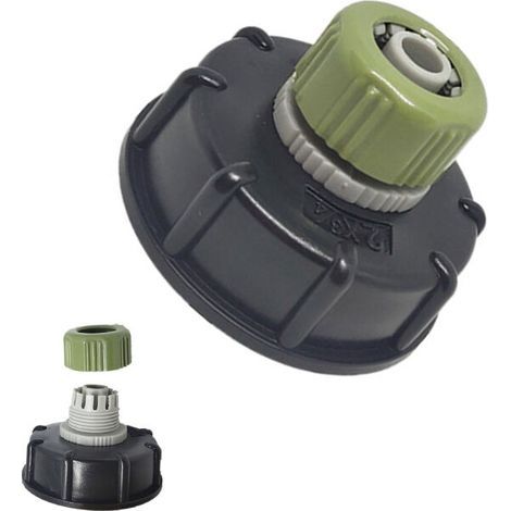 Wassertank-Anschluss – robuster IBC-Adapter aus Kunststoff – S60X6 – 3/4 Zoll Schlauchanschluss Gartenschlauchadapter MUMU